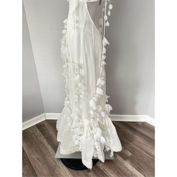 Zimmermann Petal Appliqué Linen-Silk Corset Gown Size Size AU 1 (US 6) $1950 - Picture 9 of 14